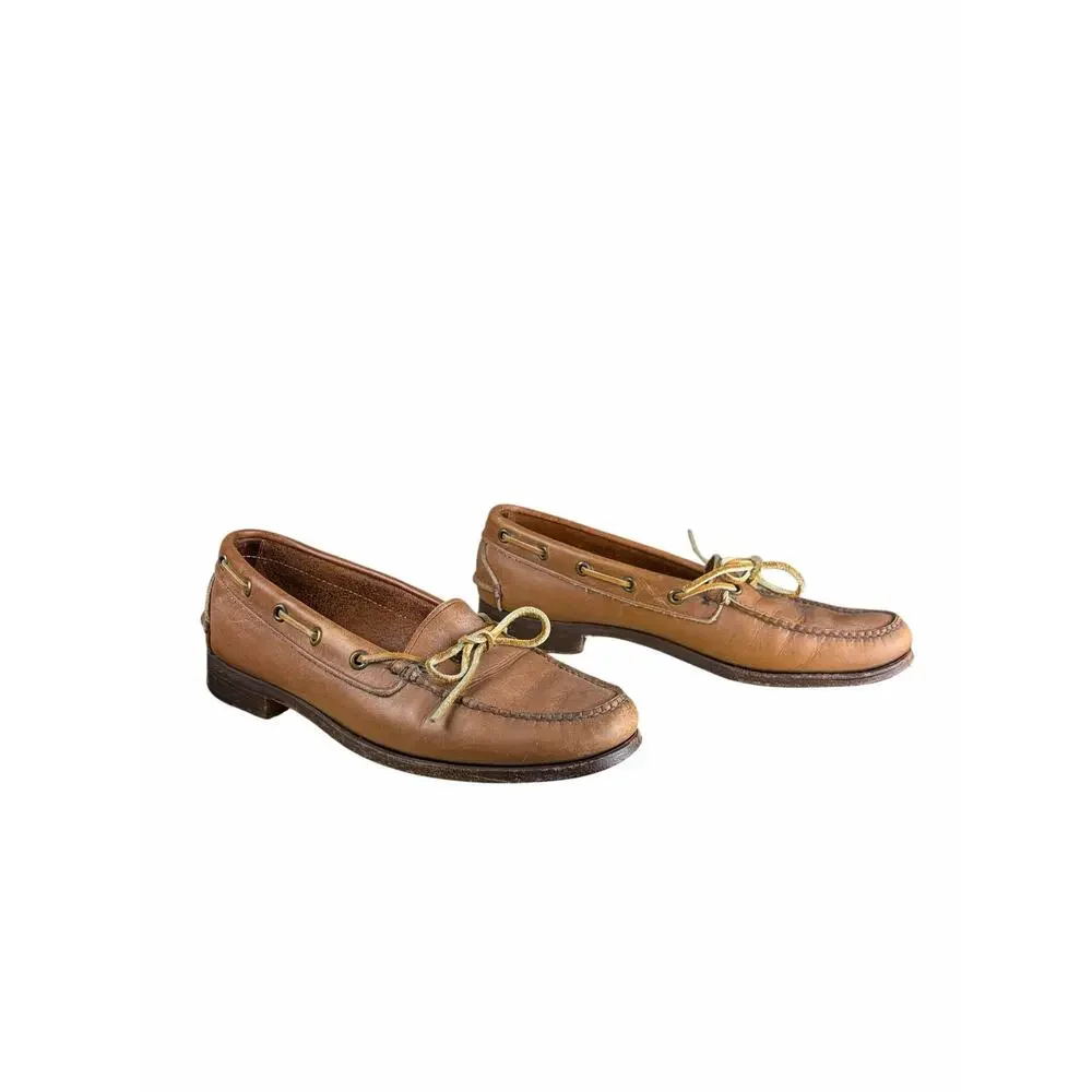 Polo Ralph Lauren Leather Boat Shoes Mens Size 8.5 Brown Deck Shoes